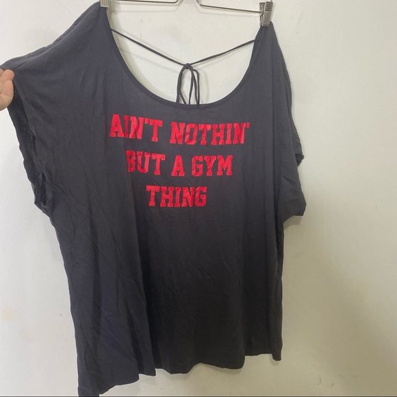 NWT Torrid Grey Ain’t Nothing but a gym thing Workout Tee Size 3X - Picture 3 of 10
